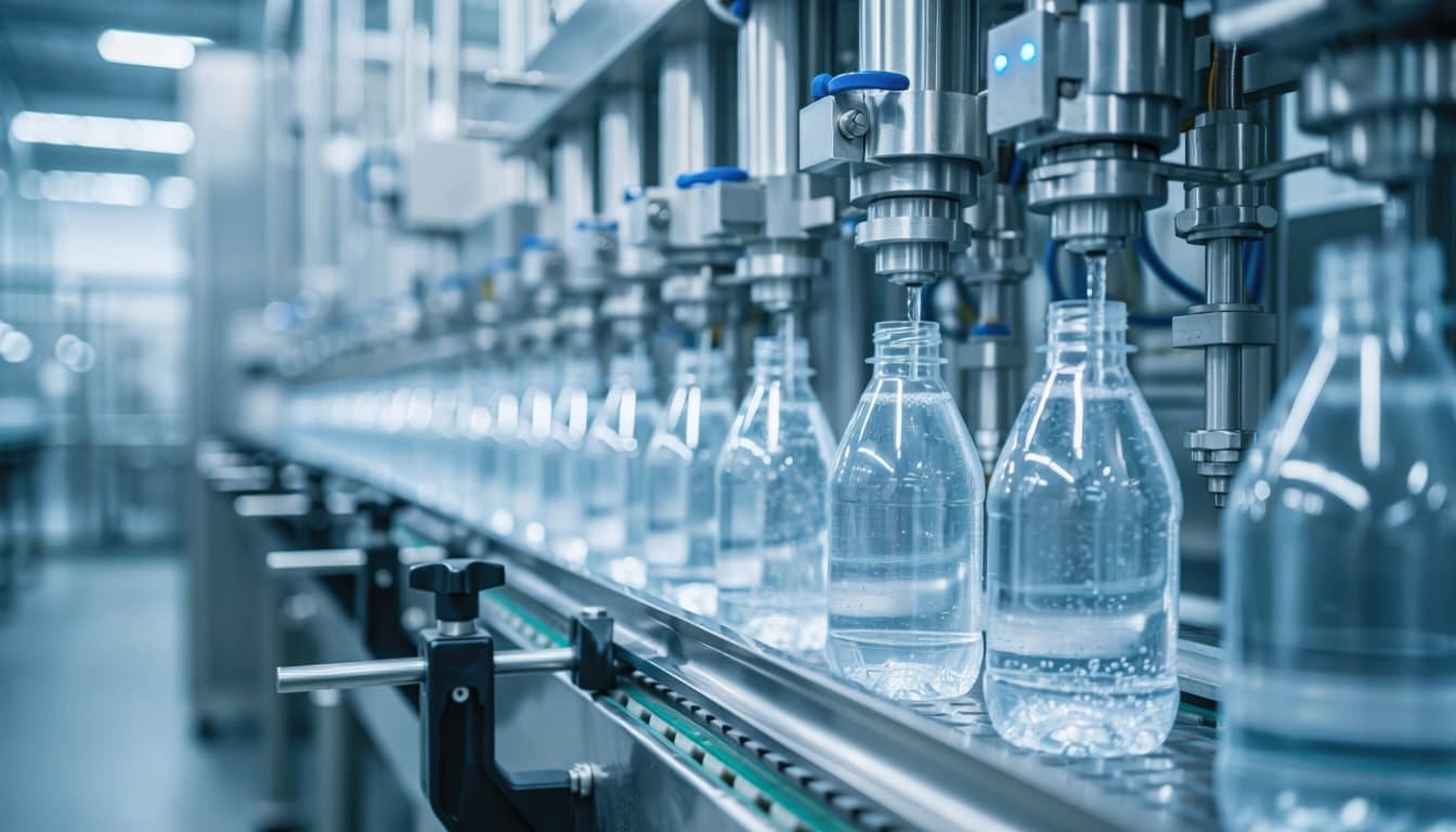 Dolum hattında su şişeleri